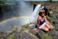 Terror stricken to sit at the edge of the Falls.  I crawled to this position for the photo then crawled away.